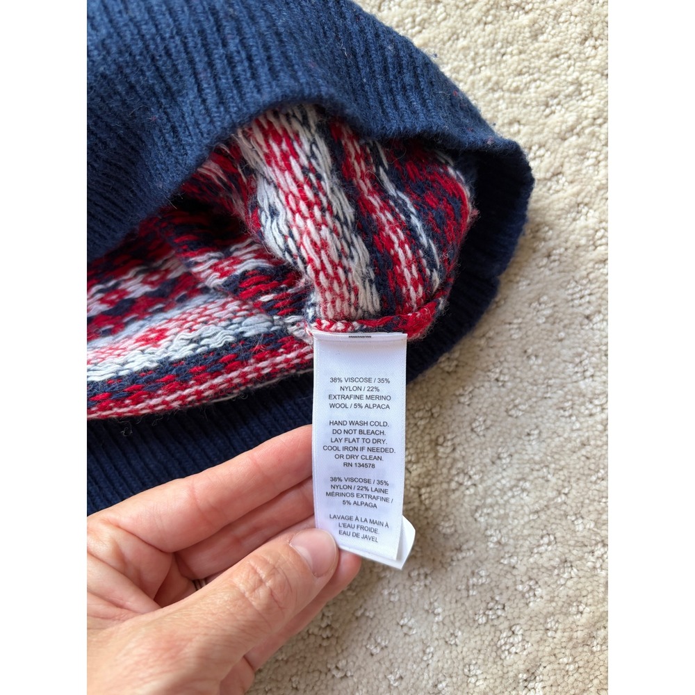 Vineyard Vines Sweater Medium Blue Red Fair Isle Knit Heritage Preppy Americana - Picture 10 of 11